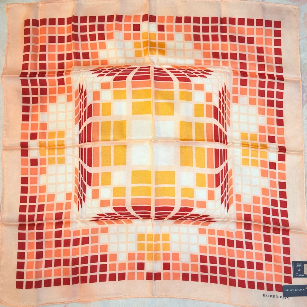 Burberry Vibrant Checkered Silk Scarf